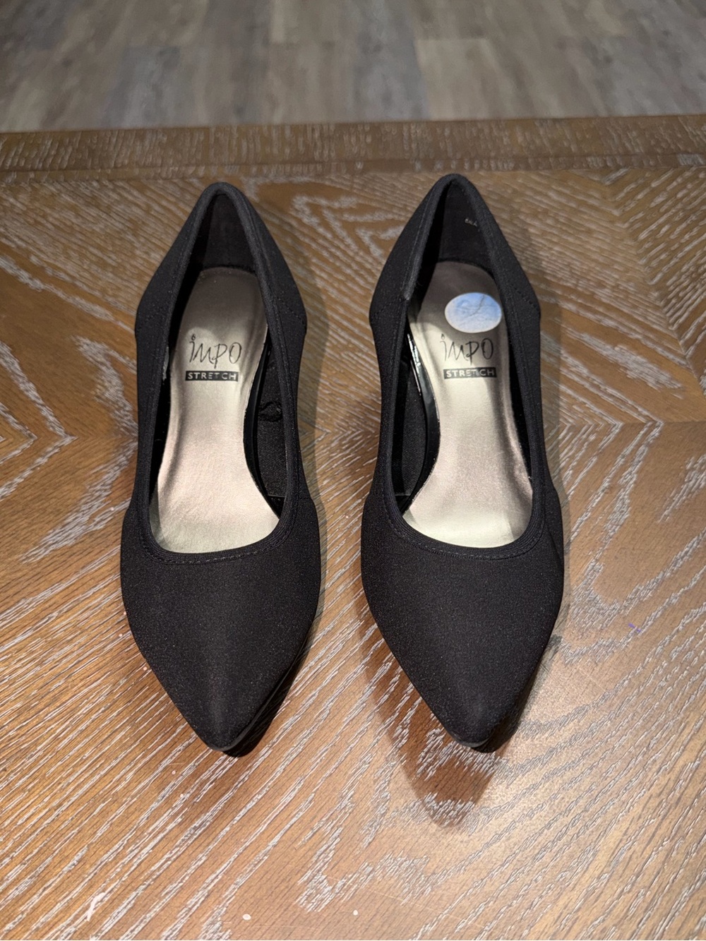 IMPO Stretch Endora Black Heel Pumps